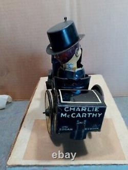 Vintage Tin Litho Marx Charlie McCarthy Crazy Bump n' Go Car, Wind Up Toy