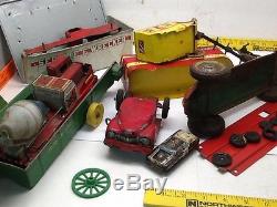 Vintage Tin Litho Metal Toys JUNK YARD Lot PARTS Cars Trucks Stagecoach Restore