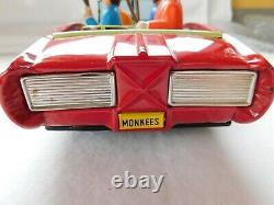 Vintage Tin Litho Pontiac GTO Monkeeys Toy Car. 12 Long, RARE