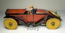 Vintage Tin Litho Windup Marx Race Speedster / Racer / Roadster Car 8