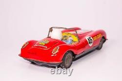 Vintage Tin Lithographed Yonezawa Red Hawk #45 Racing Car