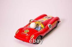 Vintage Tin Lithographed Yonezawa Red Hawk #45 Racing Car