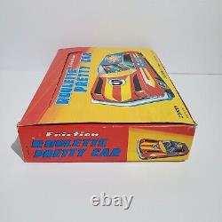 Vintage Tin Plate Friction Roulette Pretty Car XE-5 Box with 22 Cars Japan RARE