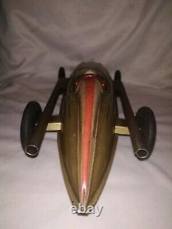 Vintage Tin Toy Car Friction Golden-Jet Formula Racing Car Bandai Japan 1950 #
