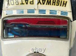 Vintage Tin Toy HIGHWAY Patrol Car Battery Operated Yonezawa Toy 1960s Japan