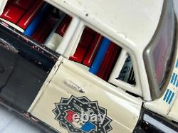 Vintage Tin Toy HIGHWAY Patrol Car Battery Operated Yonezawa Toy 1960s Japan