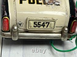 Vintage Tin Toy HIGHWAY Patrol Car Battery Operated Yonezawa Toy 1960s Japan