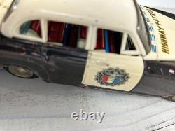 Vintage Tin Toy HIGHWAY Patrol Car Battery Operated Yonezawa Toy 1960s Japan