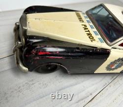 Vintage Tin Toy HIGHWAY Patrol Car Battery Operated Yonezawa Toy 1960s Japan