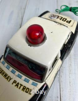 Vintage Tin Toy HIGHWAY Patrol Car Battery Operated Yonezawa Toy 1960s Japan