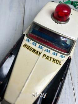 Vintage Tin Toy HIGHWAY Patrol Car Battery Operated Yonezawa Toy 1960s Japan