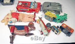 Vintage Tin Toy Parts Lot Battery Wind Up Friction Marx Japan Car Tank Tractor