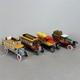Vintage Tin Toy Vehicle Lot Bus Truck Spring-Loaded Transport Car