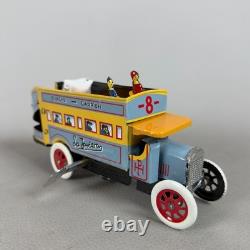 Vintage Tin Toy Vehicle Lot Bus Truck Spring-Loaded Transport Car