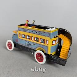 Vintage Tin Toy Vehicle Lot Bus Truck Spring-Loaded Transport Car