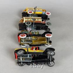 Vintage Tin Toy Vehicle Lot Bus Truck Spring-Loaded Transport Car