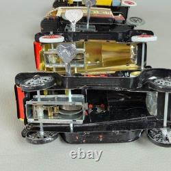 Vintage Tin Toy Vehicle Lot Bus Truck Spring-Loaded Transport Car