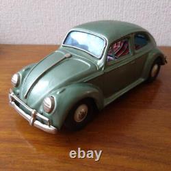 Vintage Tin Toy mini Car Beetle Green Showa Retro