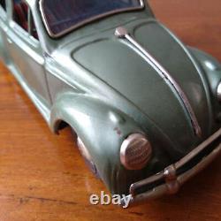 Vintage Tin Toy mini Car Beetle Green Showa Retro