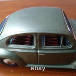 Vintage Tin Toy mini Car Beetle Green Showa Retro