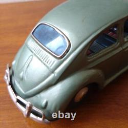 Vintage Tin Toy mini Car Beetle Green Showa Retro