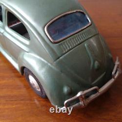 Vintage Tin Toy mini Car Beetle Green Showa Retro