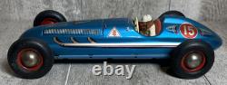 Vintage Tippco Germany Wind Up Racer Race Car #15 With Driver