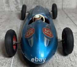 Vintage Tippco Germany Wind Up Racer Race Car #15 With Driver