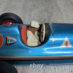 Vintage Tippco Germany Wind Up Racer Race Car #15 With Driver