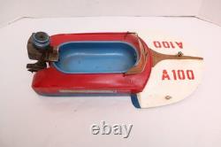 Vintage Toy ATWOOD SPEEDSTER TEATHER RACING BOAT withATWOOD OUTBOARD MOTOR not car