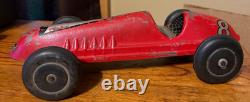 Vintage Toy Car Cast Race with Rubber Tire No. 8 Indy Racer 10-1/2 Long
