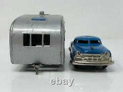 Vintage Toy Car Hauling Camper Trailer, Vintage, Tin, Japan