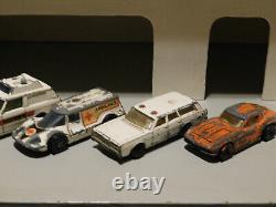 Vintage Toy Car Lot X 13 Cars Plus Toy Wooden Garage Corgi Army Tank Look