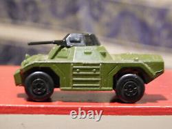 Vintage Toy Car Lot X 13 Cars Plus Toy Wooden Garage Corgi Army Tank Look