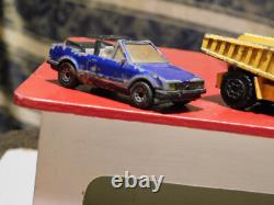 Vintage Toy Car Lot X 13 Cars Plus Toy Wooden Garage Corgi Army Tank Look