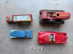 Vintage Toy Car Truck Bulldozer Lot Metal Plastic Sparks Wind Up Circus Mar