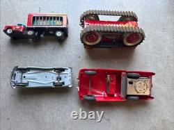 Vintage Toy Car Truck Bulldozer Lot Metal Plastic Sparks Wind Up Circus Mar