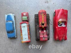 Vintage Toy Car Truck Bulldozer Lot Metal Plastic Sparks Wind Up Circus Mar