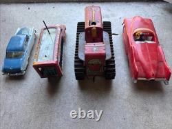 Vintage Toy Car Truck Bulldozer Lot Metal Plastic Sparks Wind Up Circus Mar