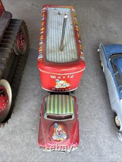 Vintage Toy Car Truck Bulldozer Lot Metal Plastic Sparks Wind Up Circus Mar