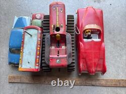Vintage Toy Car Truck Bulldozer Lot Metal Plastic Sparks Wind Up Circus Mar