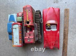 Vintage Toy Car Truck Bulldozer Lot Metal Plastic Sparks Wind Up Circus Mar