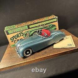 Vintage Toy Marx USA Fix All Sport Car Blue Jaguar XK-120 Convertible w Box