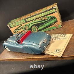 Vintage Toy Marx USA Fix All Sport Car Blue Jaguar XK-120 Convertible w Box