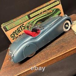 Vintage Toy Marx USA Fix All Sport Car Blue Jaguar XK-120 Convertible w Box