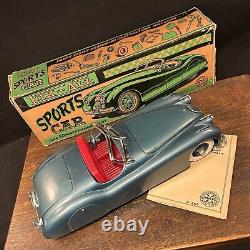 Vintage Toy Marx USA Fix All Sport Car Blue Jaguar XK-120 Convertible w Box