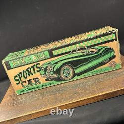 Vintage Toy Marx USA Fix All Sport Car Blue Jaguar XK-120 Convertible w Box