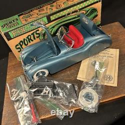 Vintage Toy Marx USA Fix All Sport Car Blue Jaguar XK-120 Convertible w Box