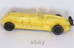 Vintage Toy Racecar ER Roach Cast Aluminum Race Car Yellow Racing Motorsport