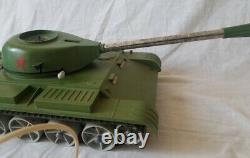 Vintage Toy T-55 spring action tank model big and heavy car Soviet Russian box